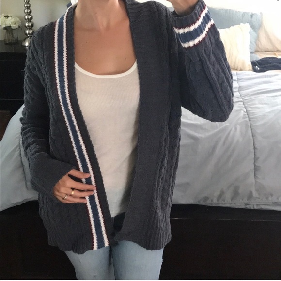 LAST Chenille Varsity Cardigan Cream - Picture 8 of 8